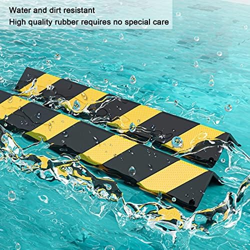 Reflective Wall Corner Protector, Car Parking Bumper Guard, 1cm Thick L-Shape Rubber Corner Guard with Yellow Strips, Wall Guard for Garage and Parking (120cm, 1pc)