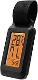 ドリテック(dretec) ポータブル温湿度計 防滴 IPX4 時計機能 5秒測定 バックライト ポータブル 携帯 登山 バイク キャンプ 熱中症対策 暑さ対策 ブラック