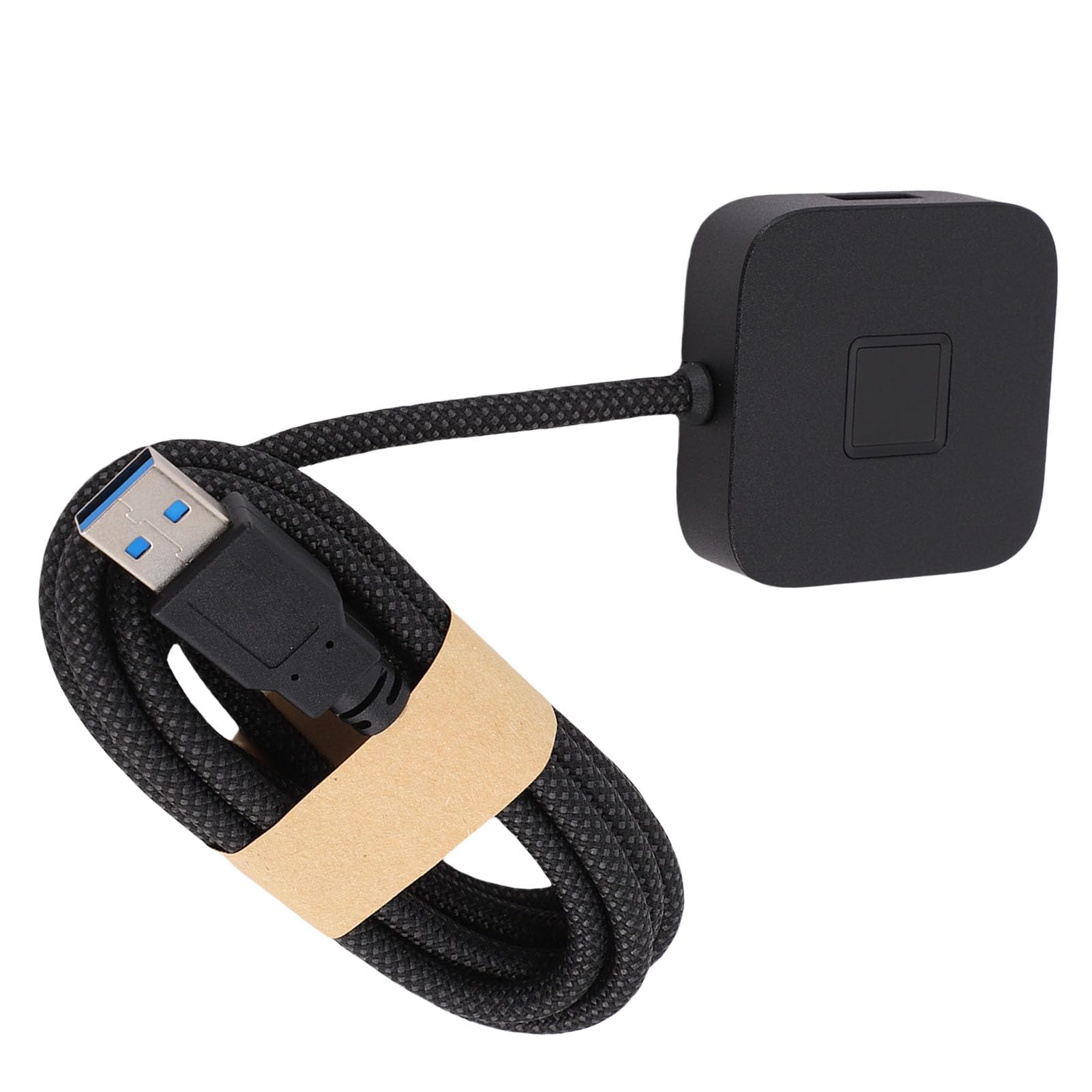 Lector Biométrico de Huellas Dactilares USB Reconocimiento de 360 ​​Grados para 10 11 Dongle de Inicio de Sesión de PC Aleación de Zinc Eficiente 1 Unidad (Black)