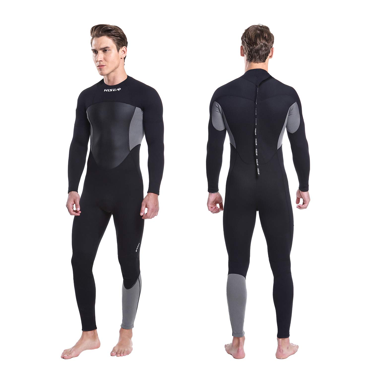 Scubadonkey Wetsuit Men 1.5MM Neoprene Scuba Diving Snorkeling Surfing Swimming Wetsuits with Shark Skin Chest Panel
