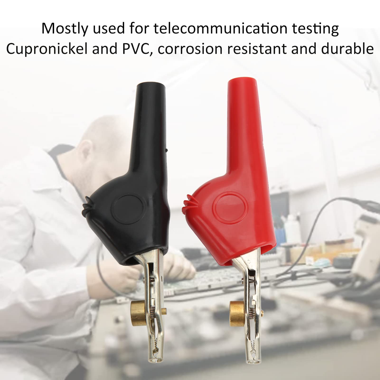 QANYEGN 1 Set igator Clip Bed, White Copper No Strip Test Clips, Non Stripping Test Clips with Needle PVC Cupronickel Electrical Clamps 25mm Opening