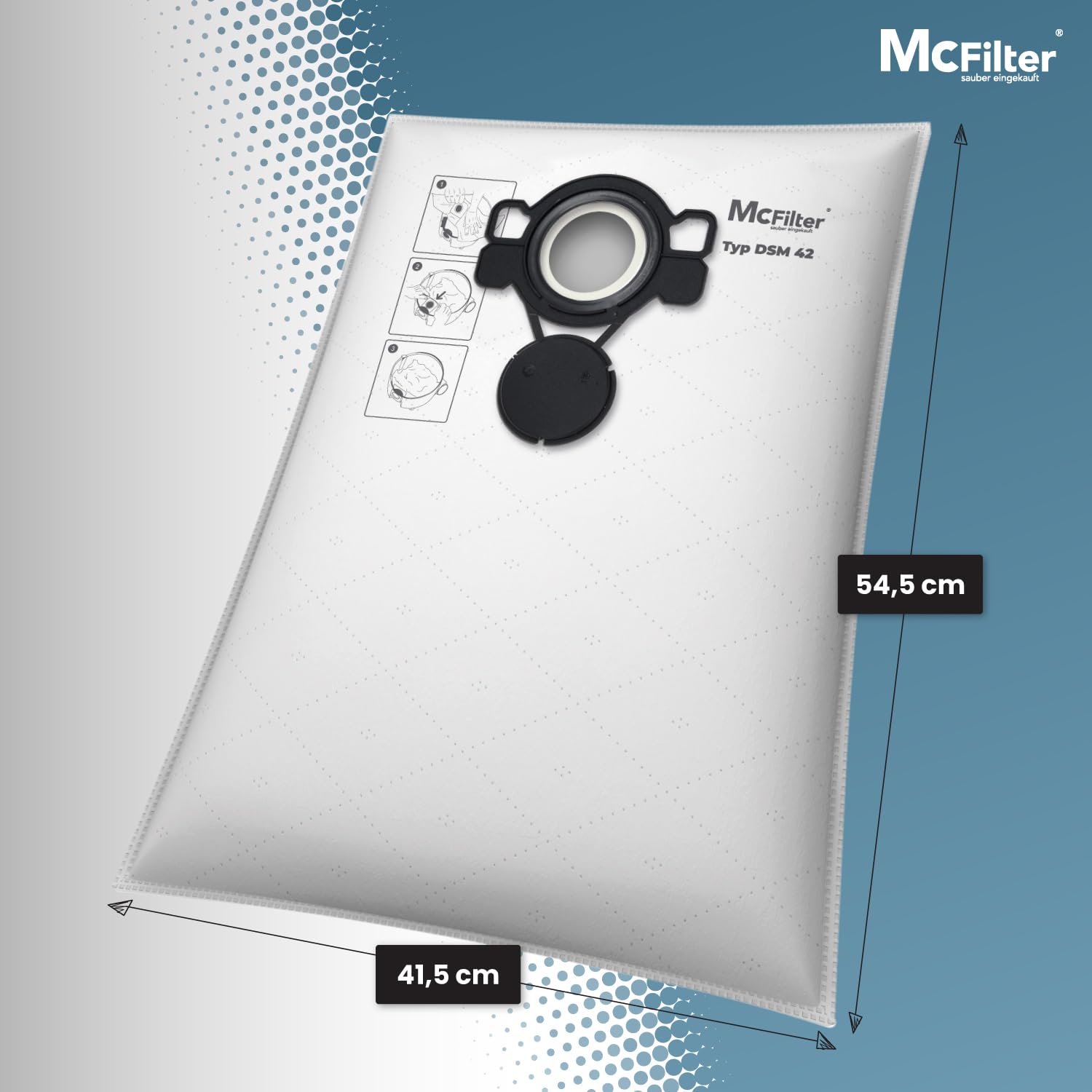 McFilter I 10 Staubsaugerbeutel kompatibel mit MAKITA VC2000L VC2010L VC2012L VC2511L VC2512L VC3011L VC3012L VC3511L I Vlies Beutel