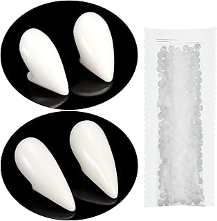 asdasd Vampire Teeth Fangs Halloween Party Cosplay Dentures Fake Vampire Prop Teeth Decoration in 2 Sizes Werewolf Fangs Zombie Denture for Halloween Cosplay Costume Party Favors (15 mm, 19 mm)