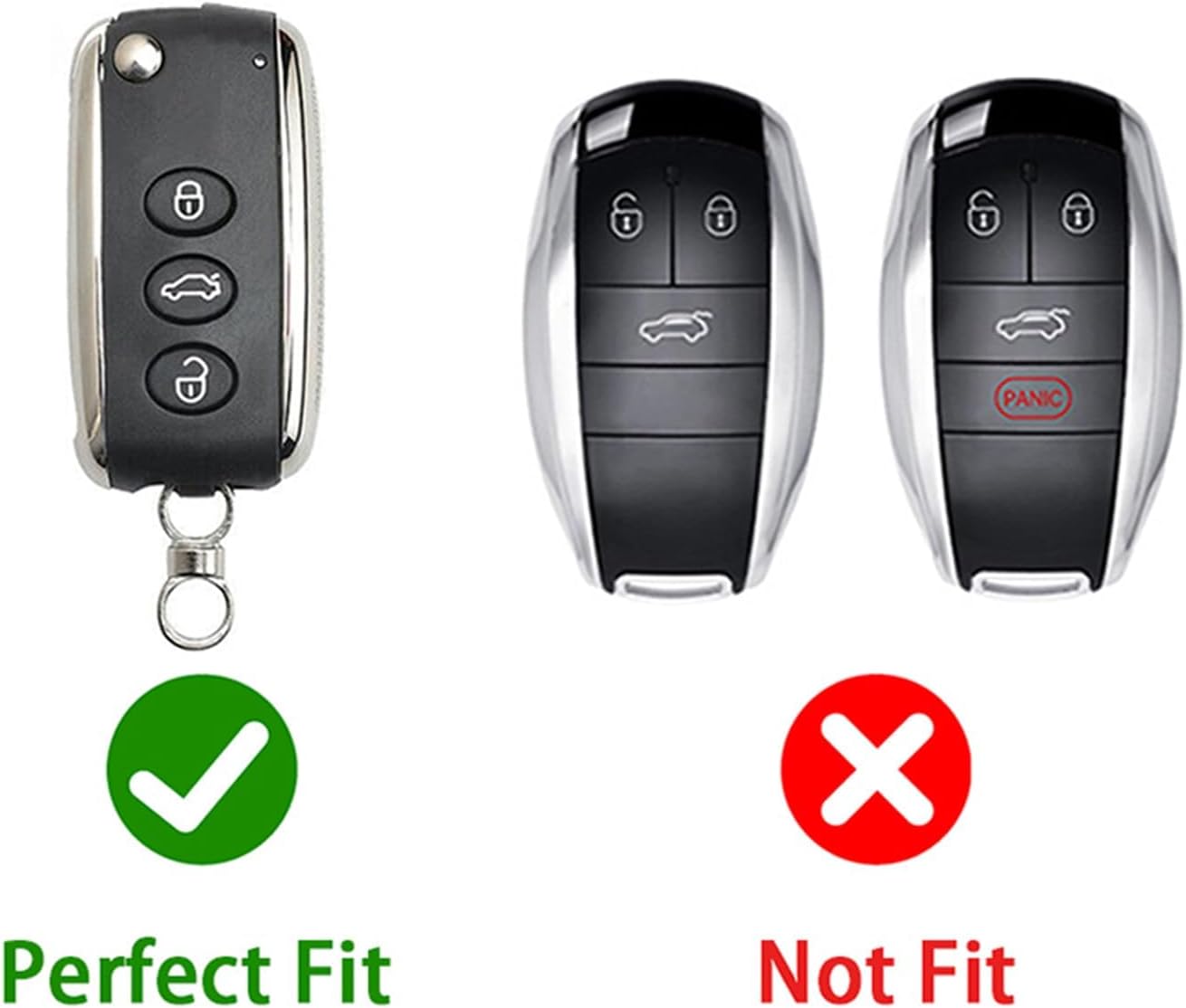 Zinc Alloy Metal Key Fob Case Cover Holder Shell Compatible for Bentley Continental GT GTC Mulsanne Flying Spur Metal Car Accessories(Laser Silver A)