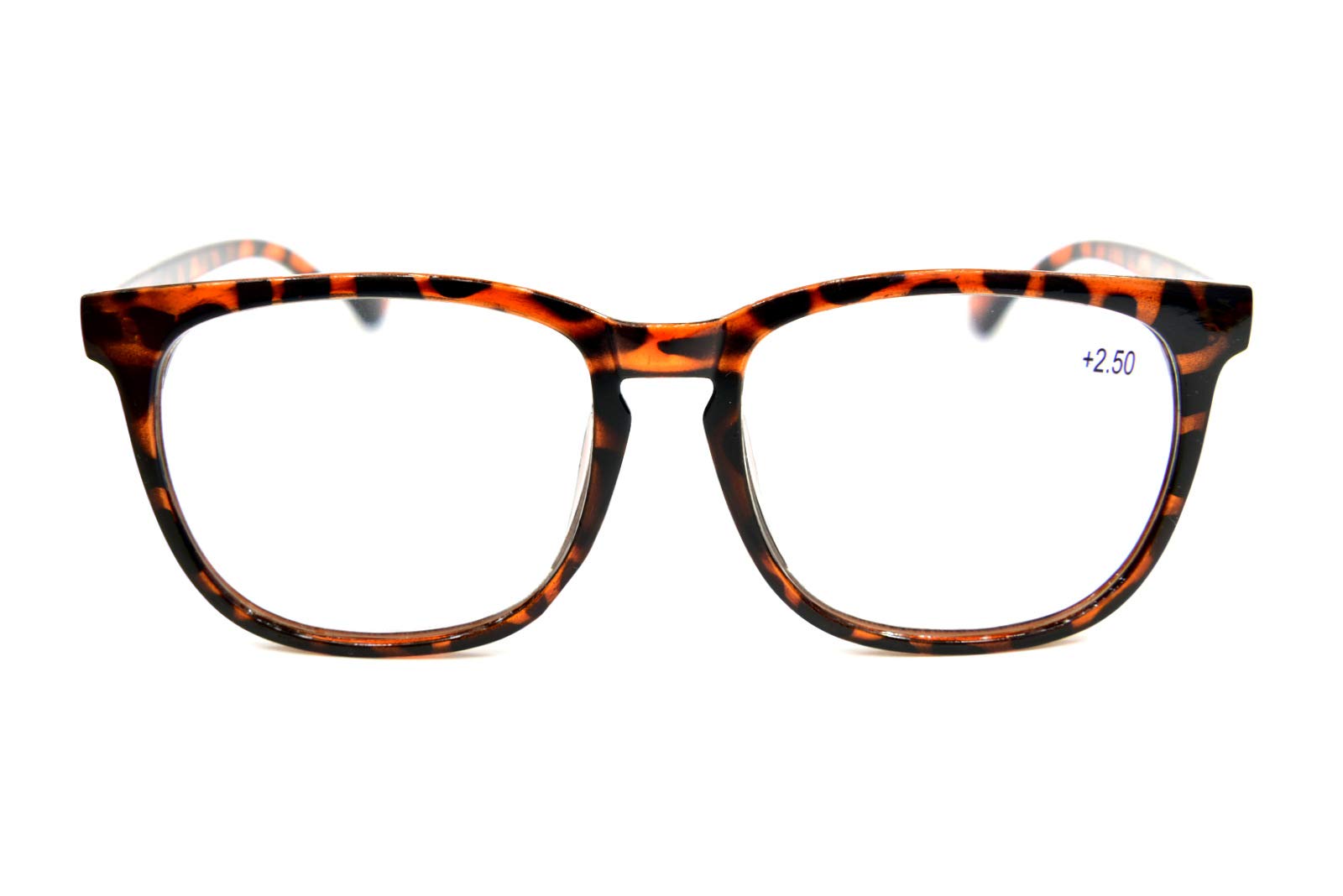 Fads & Fashions Unisex Tortoise Stylish Oversized Reading Glasses Retro 1950/60S With Metal Hinges Dx60 (, 2.0)