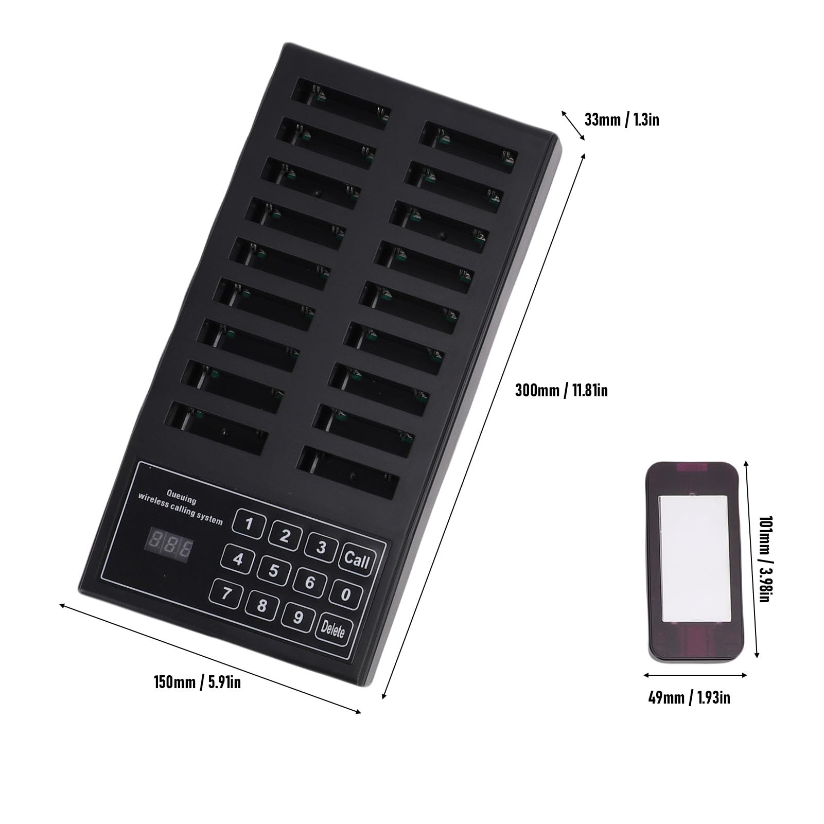 Cercapersone Ristorante, Kit di Chiamata Wireless con 18 Cercapersone con Luce Sonora Vibrante, Portata 100 M, Cicalini Ricaricabili, per Area Ristorazione, Pizzeria (EU)
