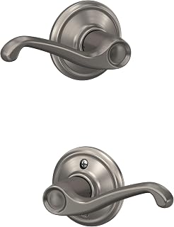 SCHLAGE Flair Hall/Closet Passage Door Handle, Reversible, Satin Nickel