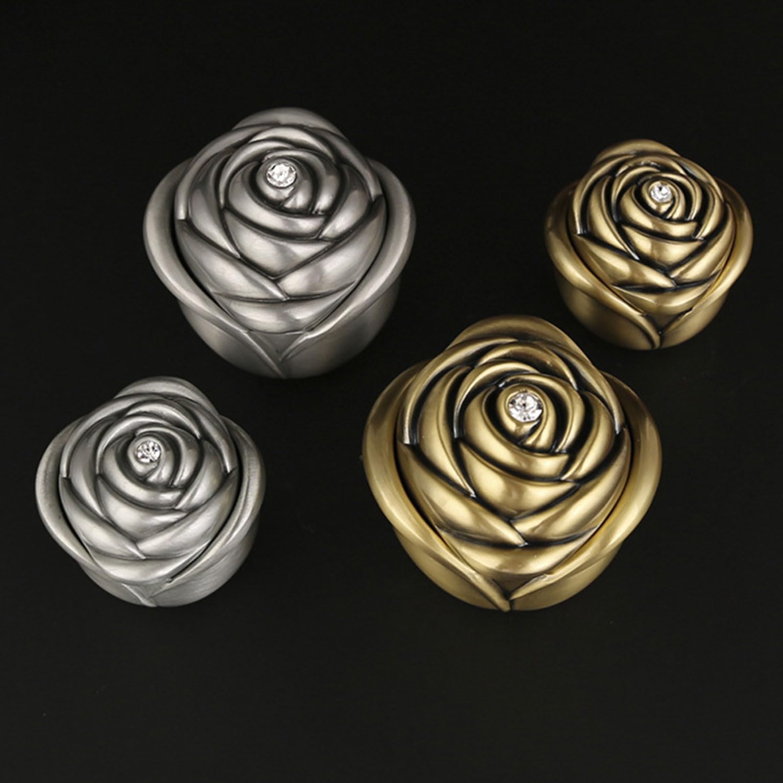 Vintage Rose Flower Jewelry Box - Antique Style Trinket Storage Case For Rings, Earrings, Necklaces