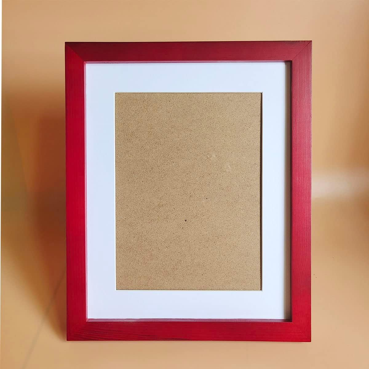 8x10 Picture Frames RED Solid Wood Frame, Plastic Panel (Film Needs to be Removed) Table or Wall.Front Window Opening 7.5x9.5 inch. image 4