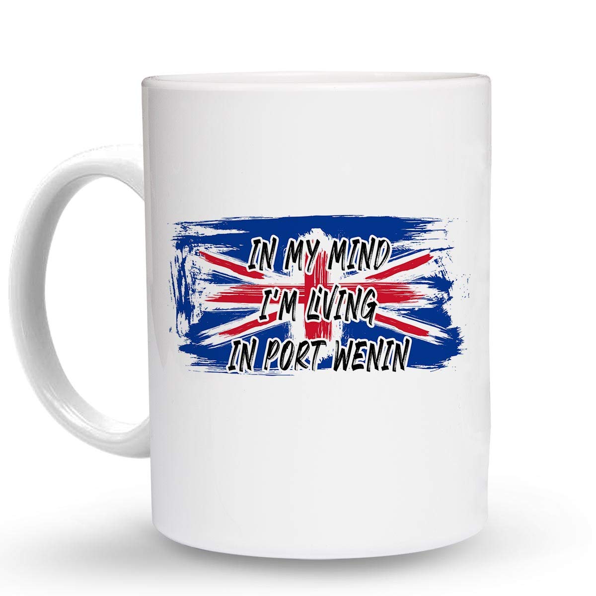 Makoroni - IN MY MIND I'M LIVING IN PORT WENIN British Britain England - 15 Oz. Ceramic COFFEE MUG Coffee Drink Cup, DesZ15