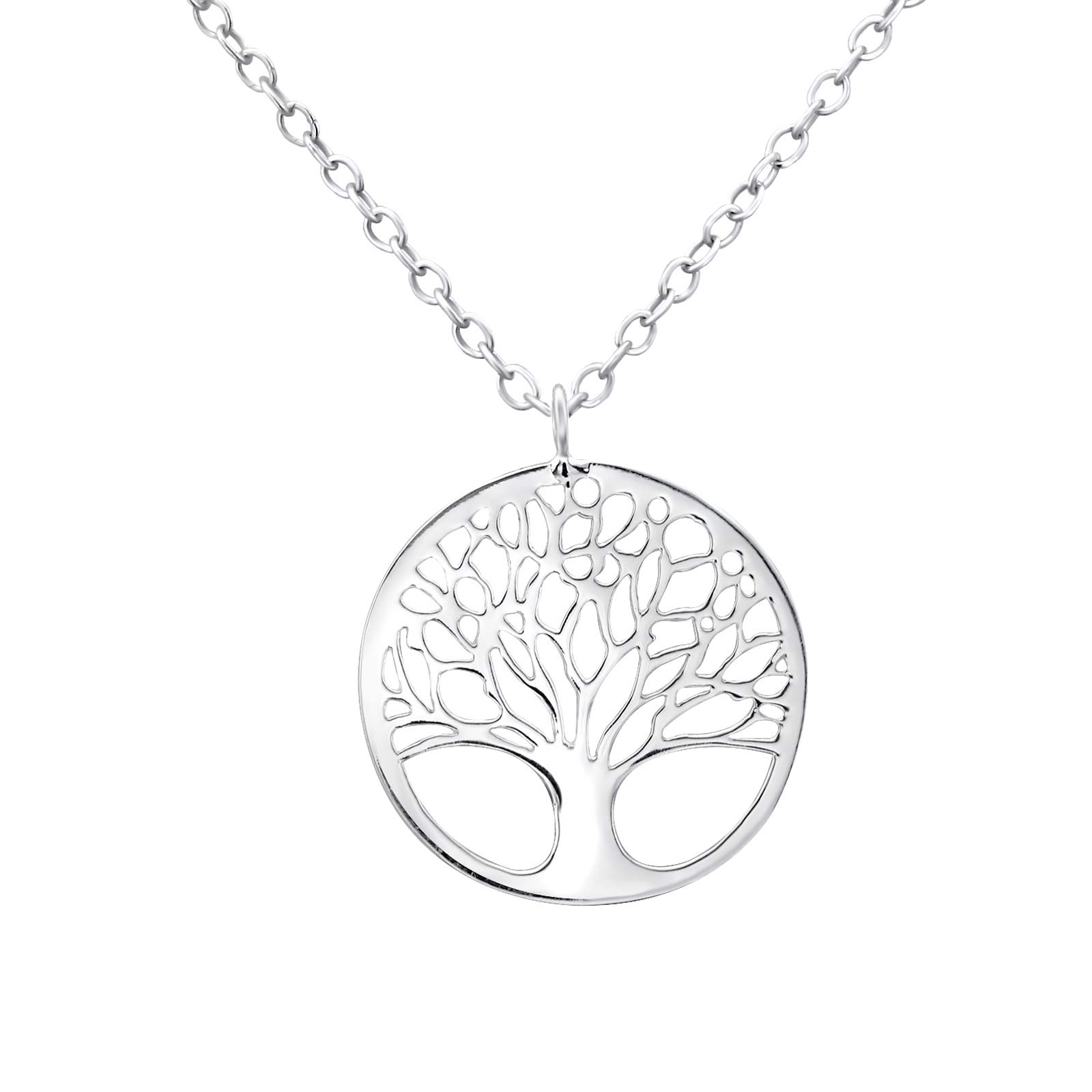 Laimons Colgantes con collar para mujer Árbol de la vida Brillante Plata de ley 925
