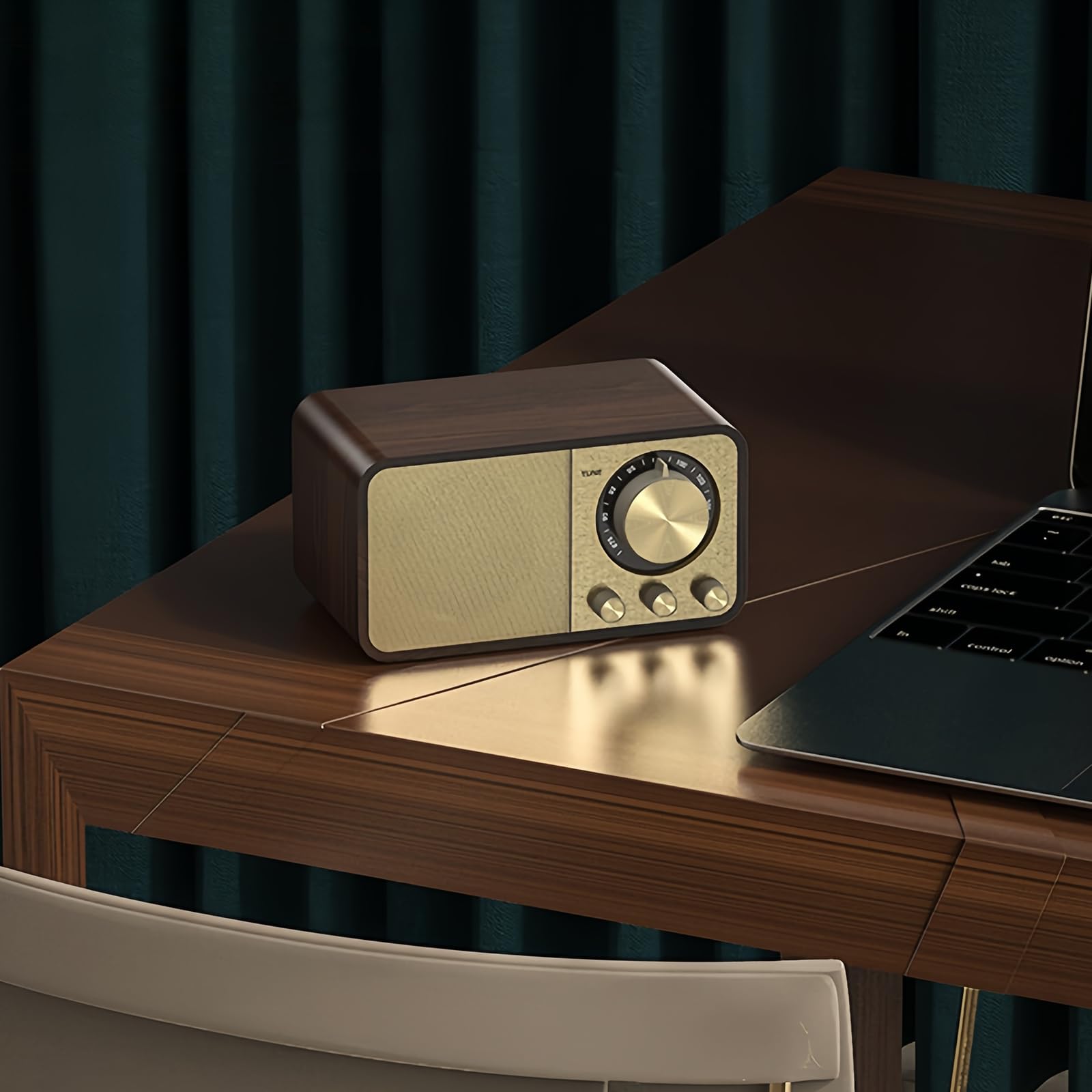 Poste Vintage Radio Bluetooth Portable AUX/USB, Haut-parleur 5 Watts pour Cuisine, Chambre, Bureau