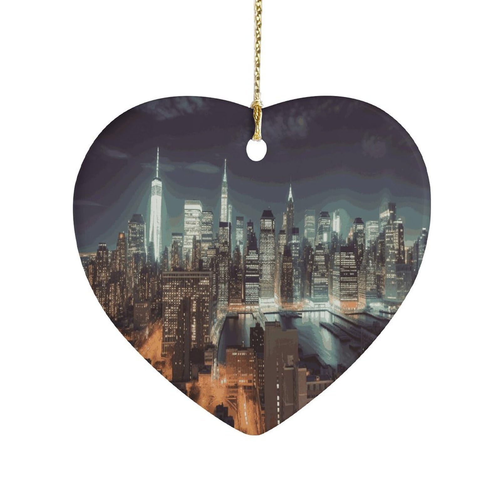 Fekiloot Style New York City Ceramic Ornament Home Decor Keepsake
