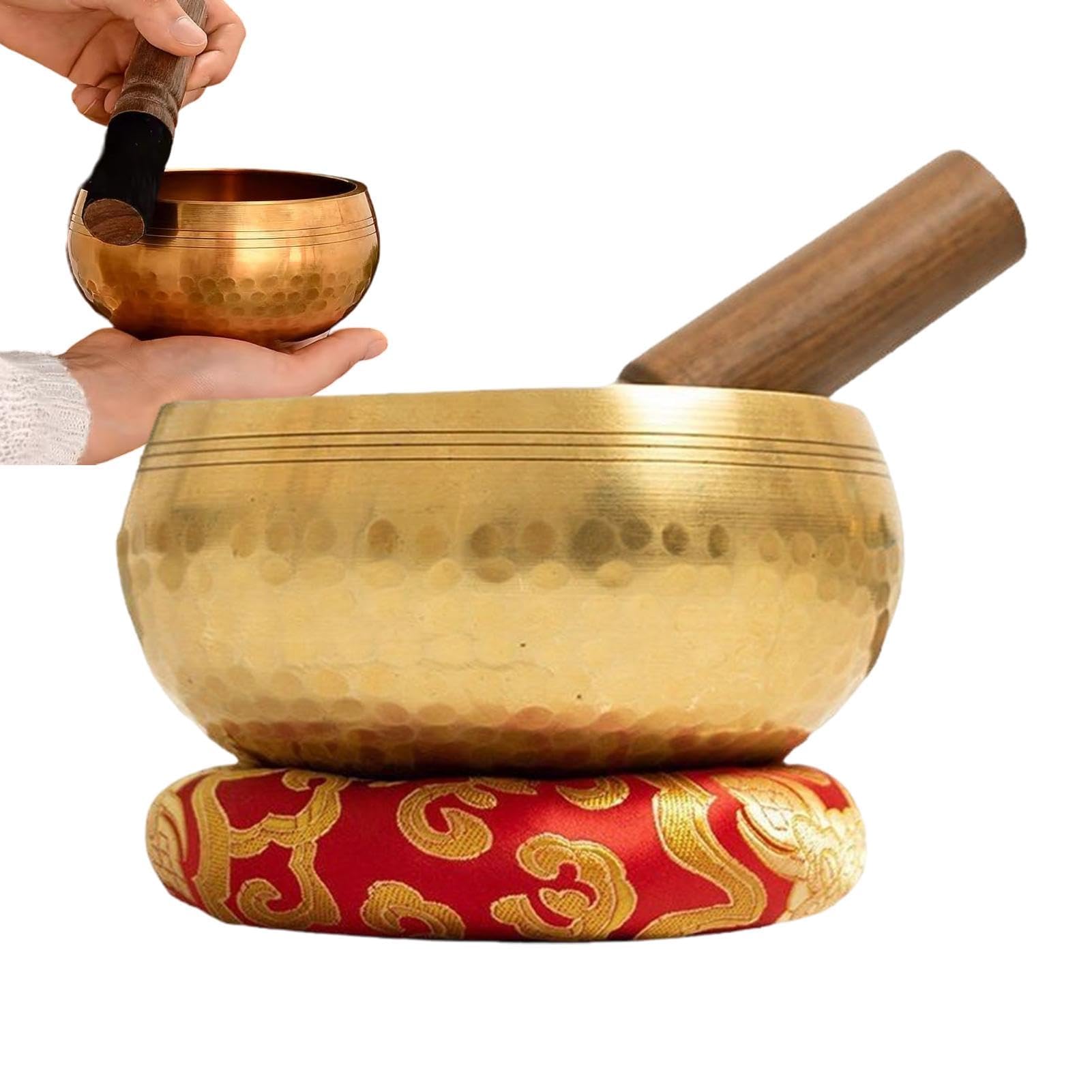 Set di campane tibetane – Campana tibetana per meditazione, ciotola tibetana fatta a mano, per meditazione, decorazione zen, martelletto, meditazione, yoga, chakra