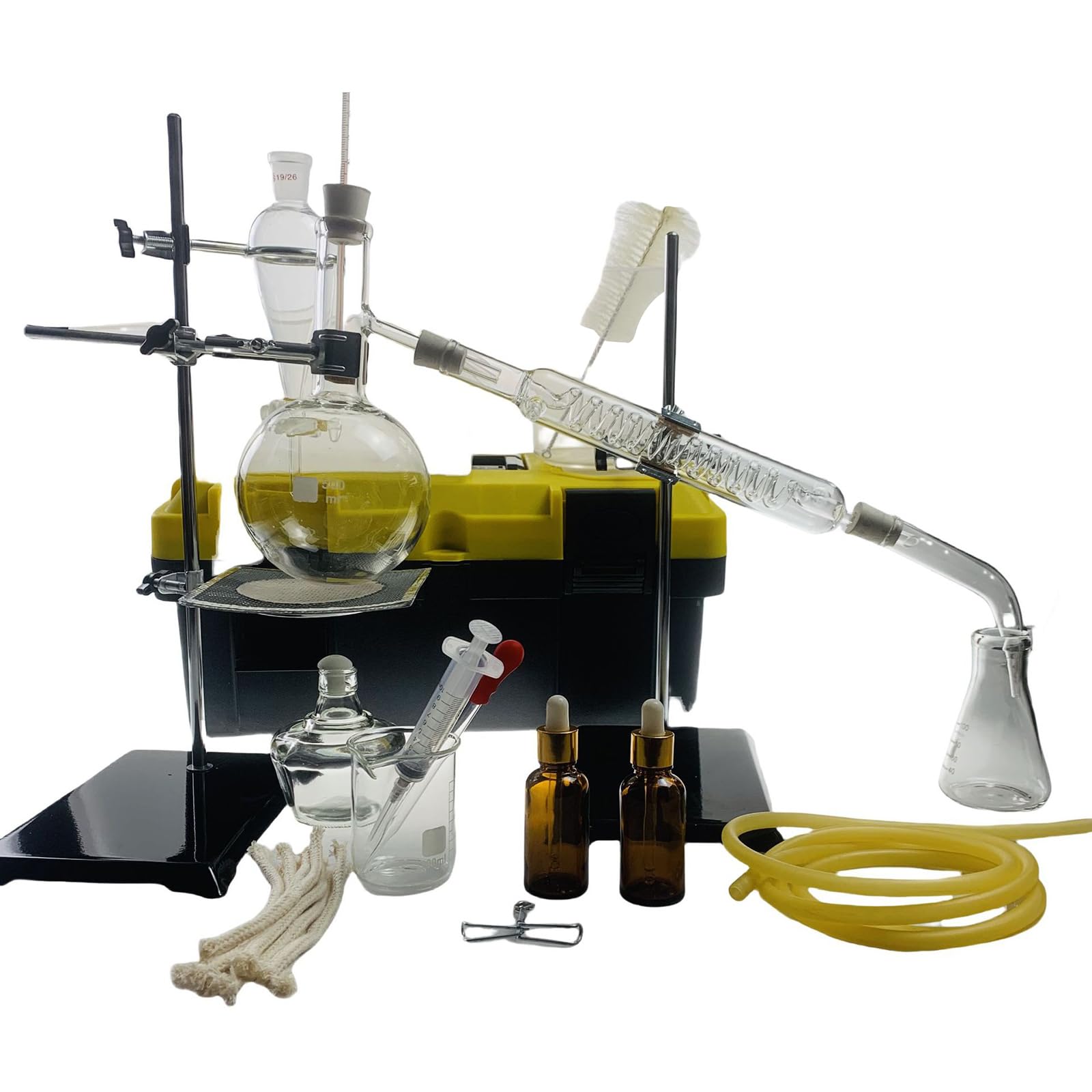 500ML Aparatura do ekstrakcji olejków eterycznych w laboratorium, zestawy szkła laboratoryjnego do chemii