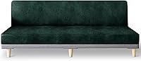 Vista 19 de molasofa Funda elástica similar a la piel para futón sin brazos, protector de muebles con parte inferior elástica, funda de futón suave y lavable