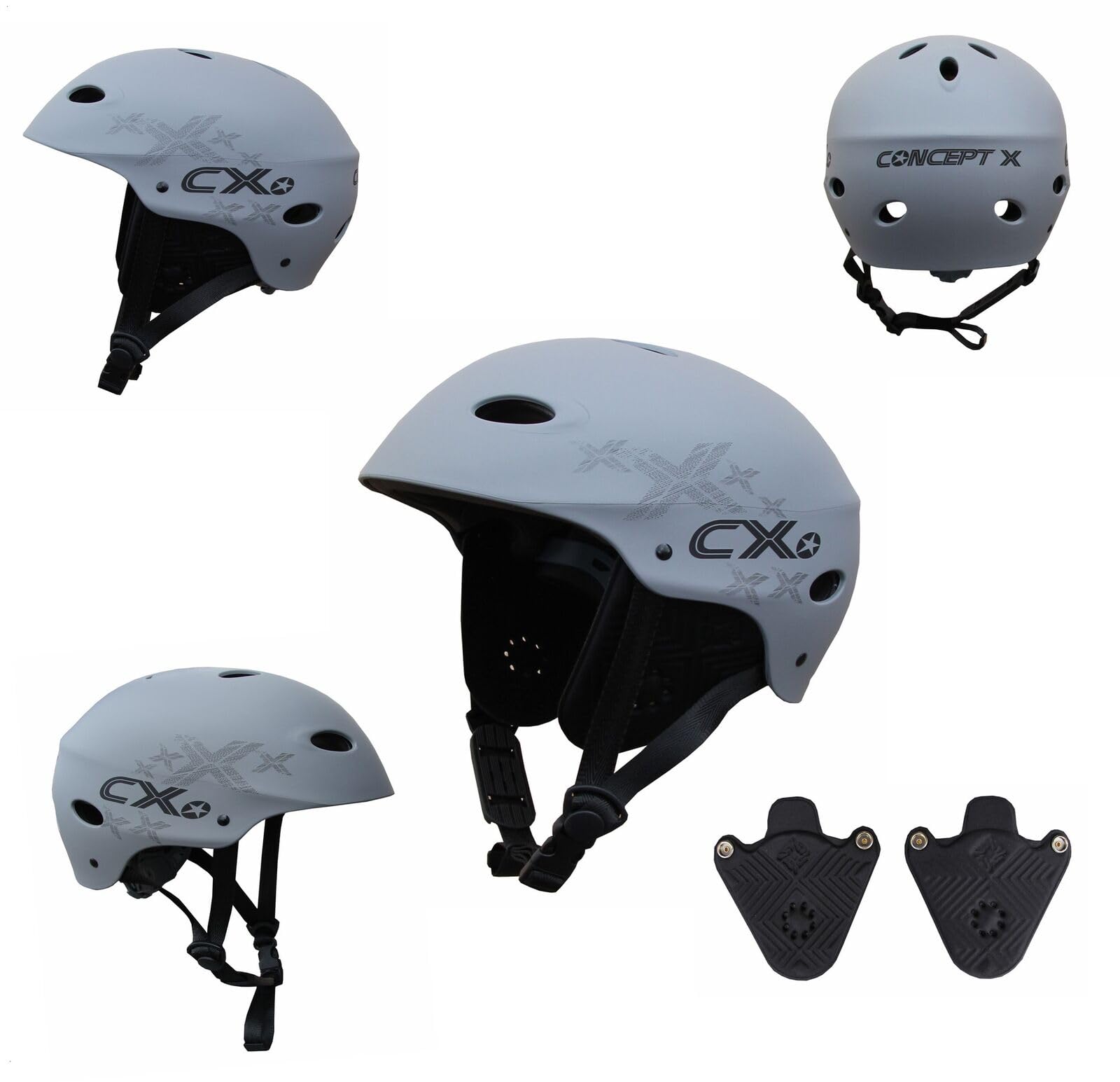 Helm Kiten Surfen Wakeboard Kajak GRAU