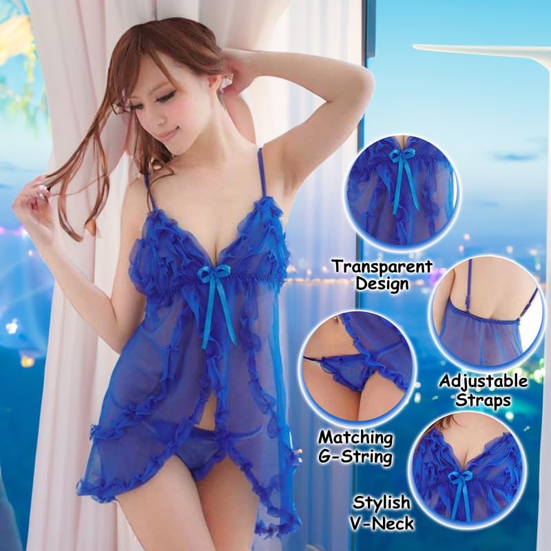 Image of Love Maker Women Honeymoon Special Babydoll Chemise Lingerie Night Dress for Wedding Night Small to 3XL