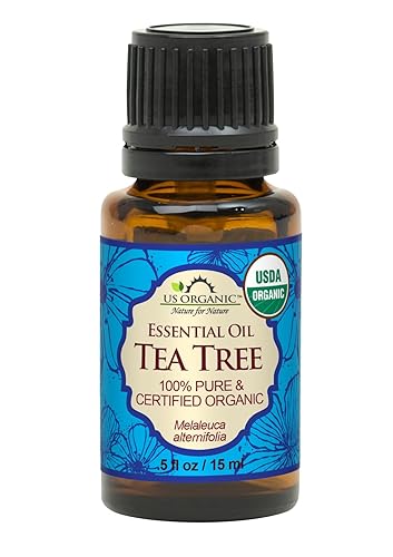 US Organic Aceite esencial de árbol de té 100% puro, destilado al vapor, orgánico certificado por USDA, para cabello, piel, cuero cabelludo, pies,