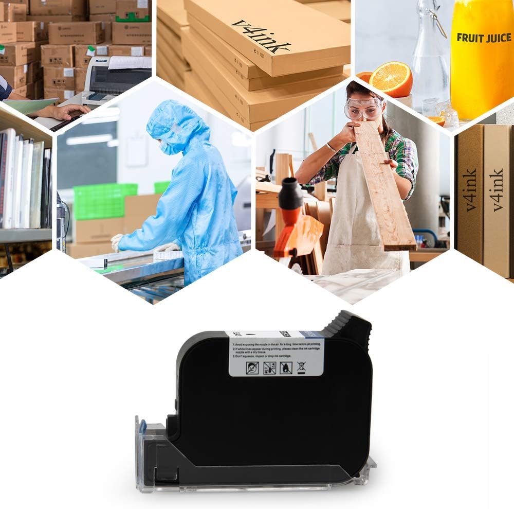 v4ink Bentsai BT-2560N Original Aqueous Water Soluble Ink Cartridge 0.5 Inch Printhead Replacement for Bentsai Handheld Inkjet Printer BT-HH6105B2, BT-HH6105B3 (Black, 1 Pack)