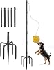 Tetherball Set with Rope & Ball, Portable Tetherball Equipment for Outdoor Backyard, Adjustable Heavy Duty Reinforeced Tether Ball Pole with In-Ground Base for Outside Playground Fun Game