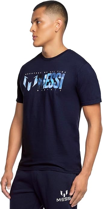Messi Men's Goat Tee, Lifestyle Short Sleeve T-Shirt, Standard Fit with Graphic