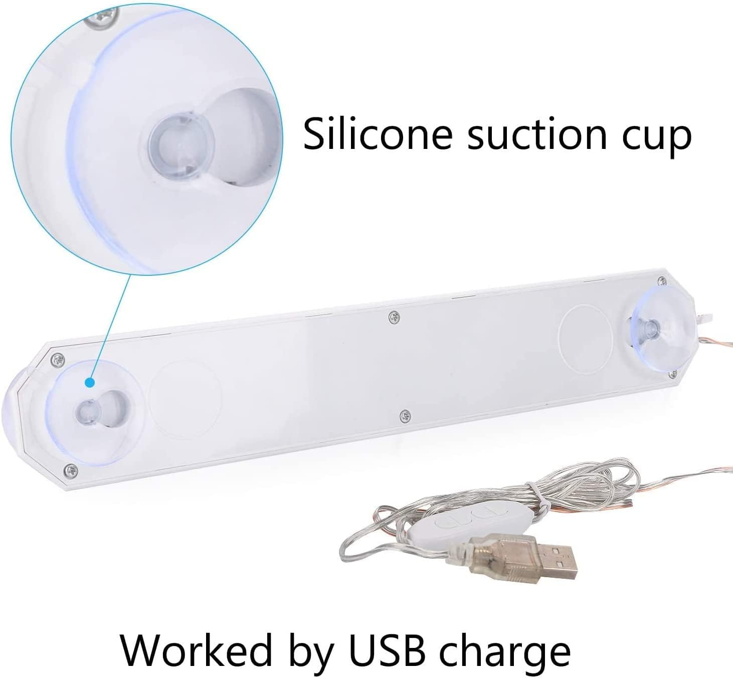 LED Luces de Espejo de tocador USB Regulable 3 Colores 10 Niveles de Brillo con 5 Bombillas Cable USB de 7.55 pies de Largo para Maquillaje DIY Lámparas de Espejo de ba?o Luces de ba?o