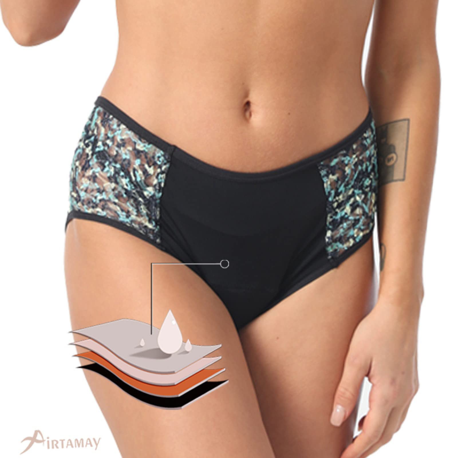 culotte femme 2/4 pièces pantalon physiologique bas fichier aspiration instantanée étanche absorption d'humidité serviette hygiénique tante slips