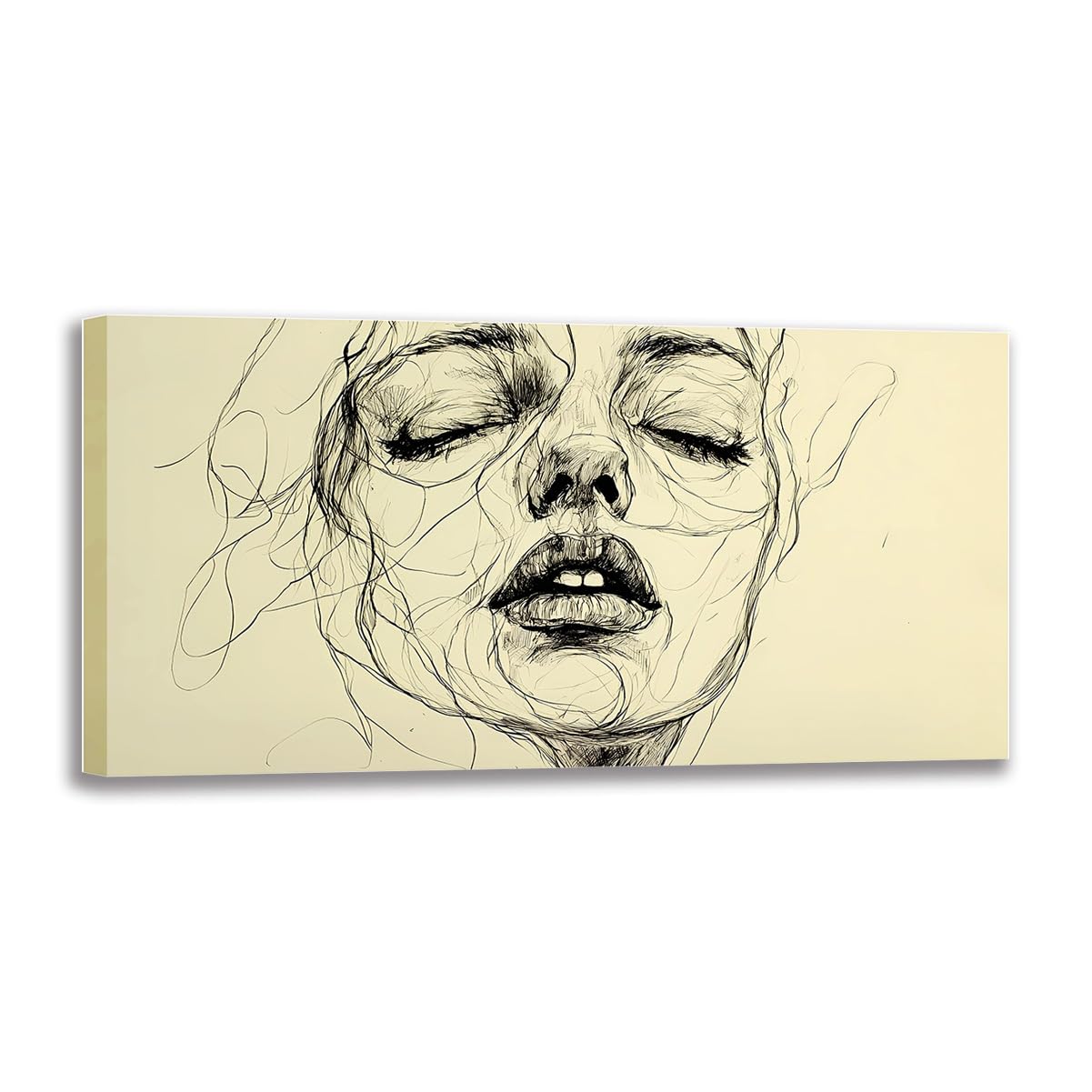 Toile femme contemplative 60x120cm pour créer une ambiance apaisante