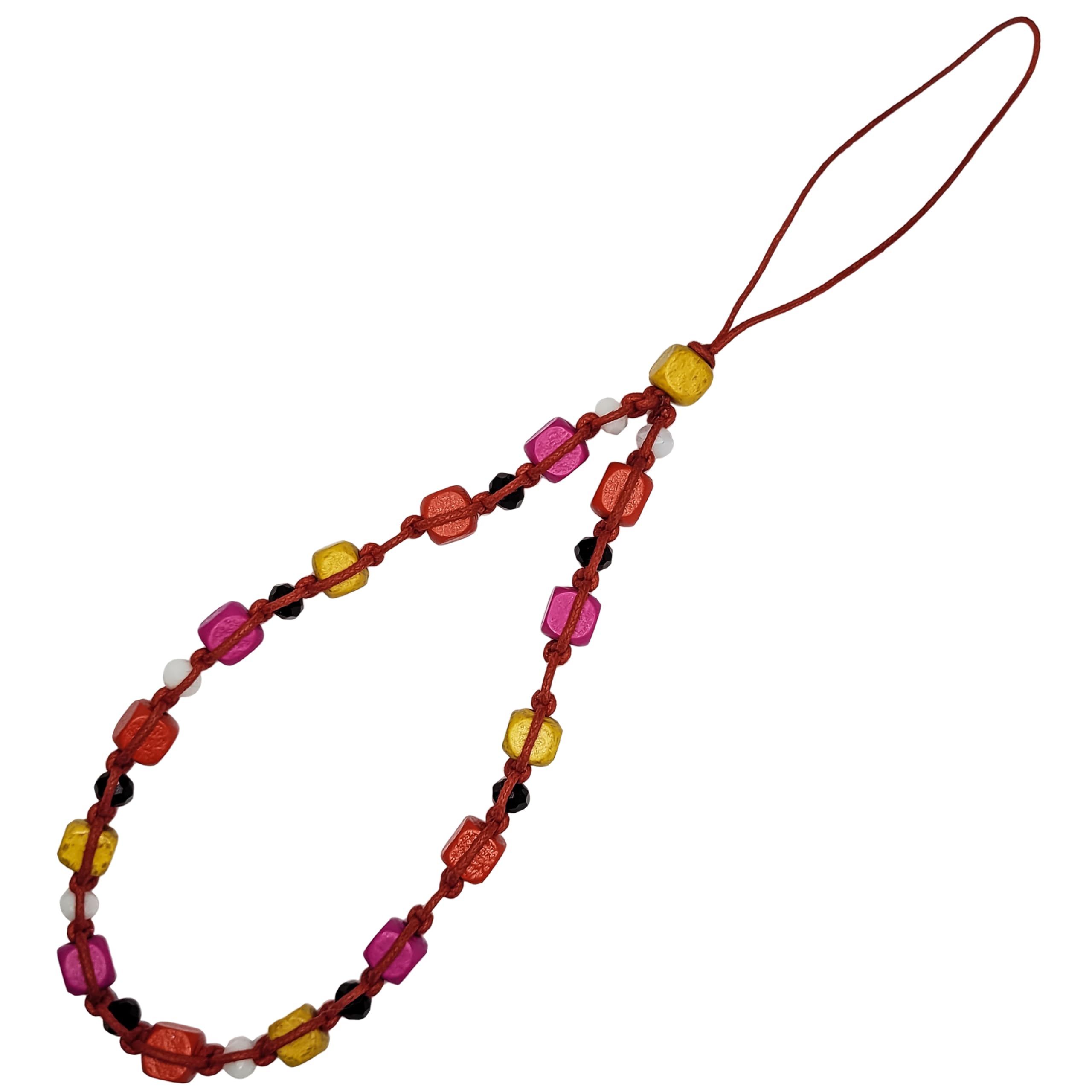 INDIKONB Beaded Phone Charm - Stylish Aesthetic Mobile Accessories with Multicoloured Beads for Girls | Handcrafted Mobile Keychain and Hand Holder-image-5
