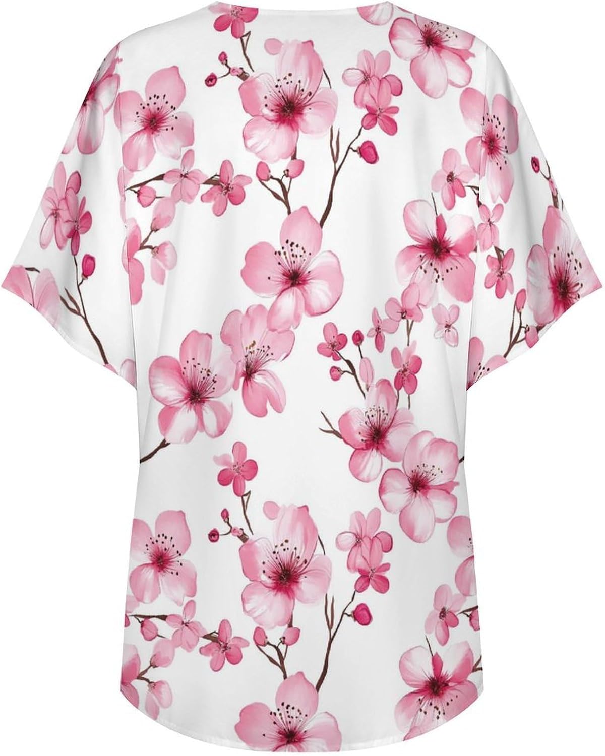 Cherryflowers Floral Women's Open Front Cardigan Short Sleeves Jacket Lightweight Sweaters Tops