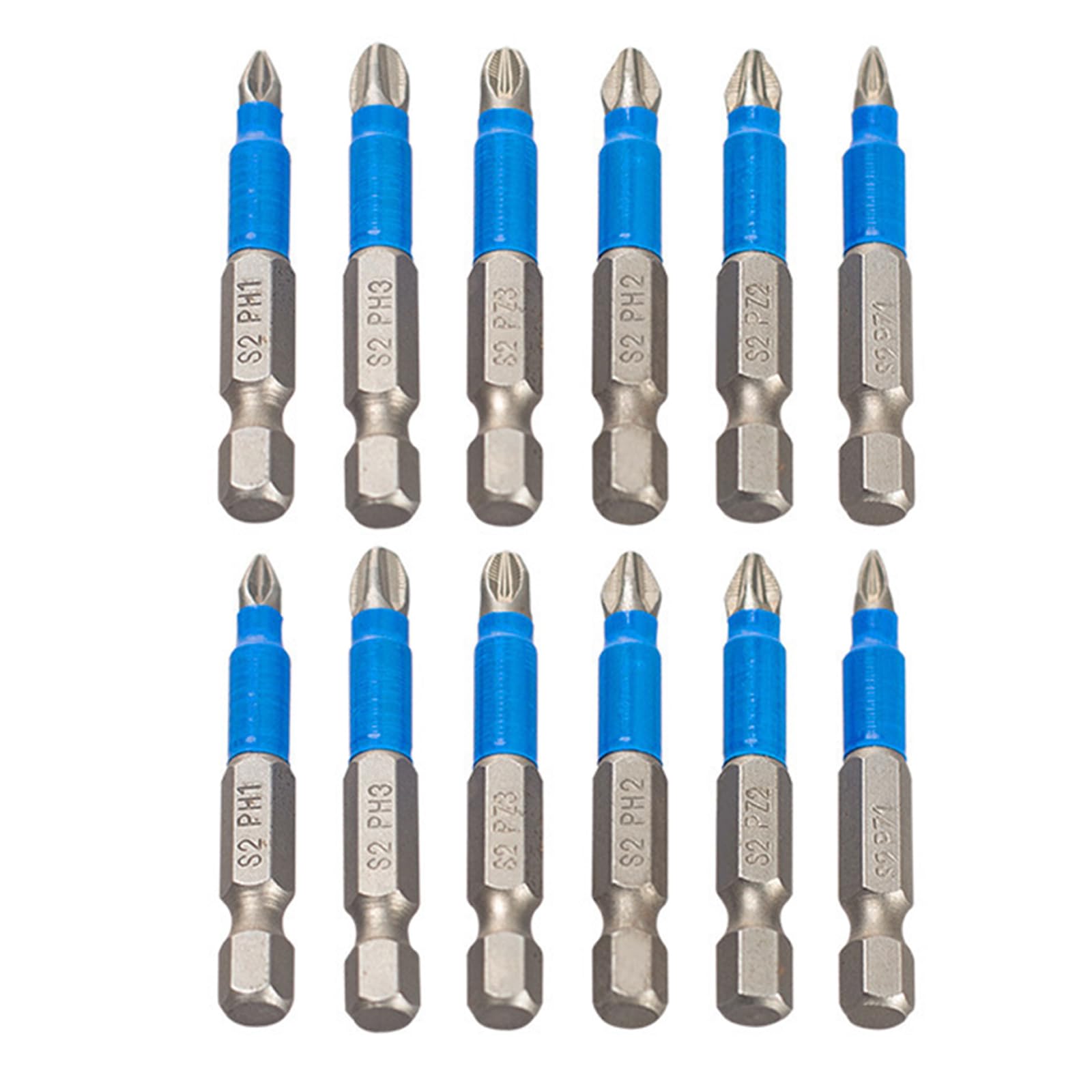 Buxuaaaa 6 / 12Pcs PH2 Screwdriver Bit Set 1 / 4Inch Hexagonal Shank Crossed Screw Electric Power Driver Bit, 50mm Screwdriver Bits
