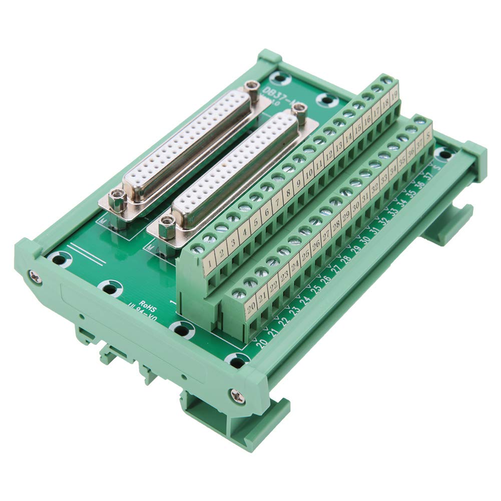 YWBL-WH Morsettiera DB37-M6 Doppia Femmina Montaggio DIN per Interfaccia Elettronica Industriale e Automazione