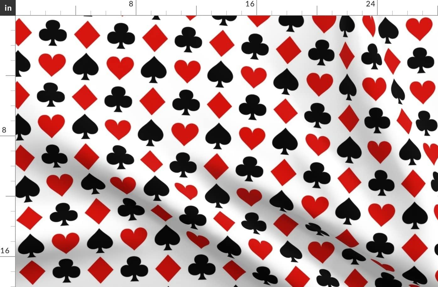 Spoonflower Fabric - Card Small Playing Cards Clubs Casino Gambling Printed on Organic Cotton Sateen Fabric by The Yard - Sewing Quilting Apparel Home Decor