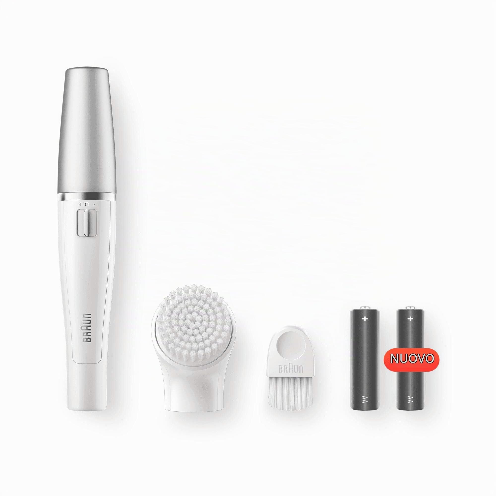 Braun FaceSpa 810 - Epilatore Donna e Spazzola Viso con Micro Oscillazioni per Epilare E Pulire Il Viso, Con Batterie Supplementari