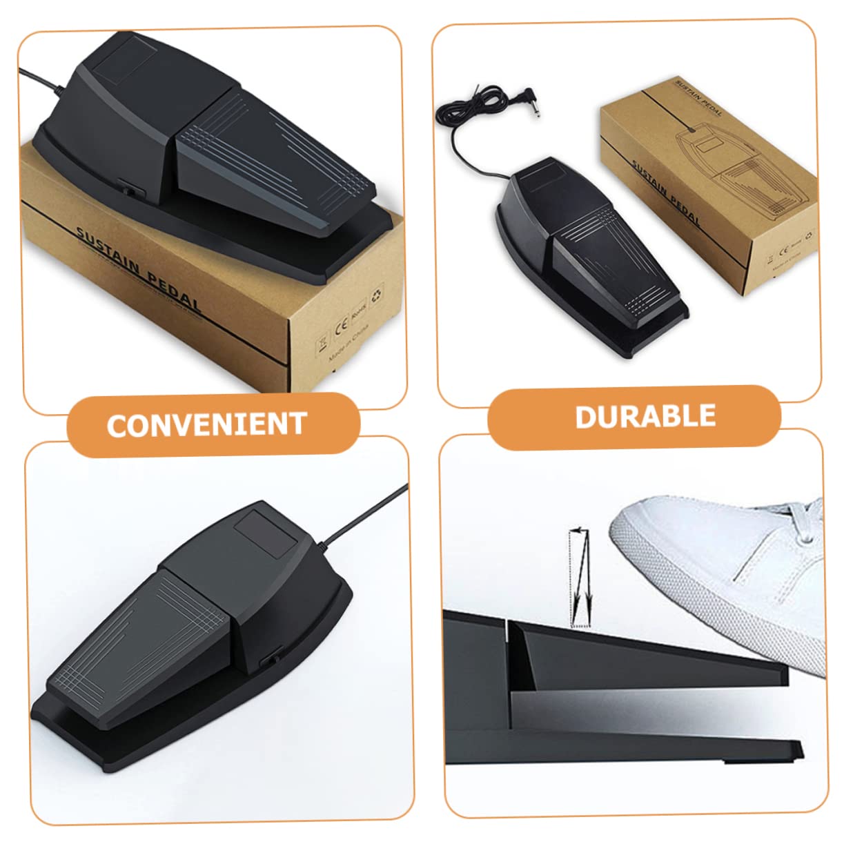 Pedal De Sustain Para Piano Eléctrico Antideslizante y Práctico Para Salas De Ensayo o Conciertos Compatible Teclado y Pedal De Resonancia