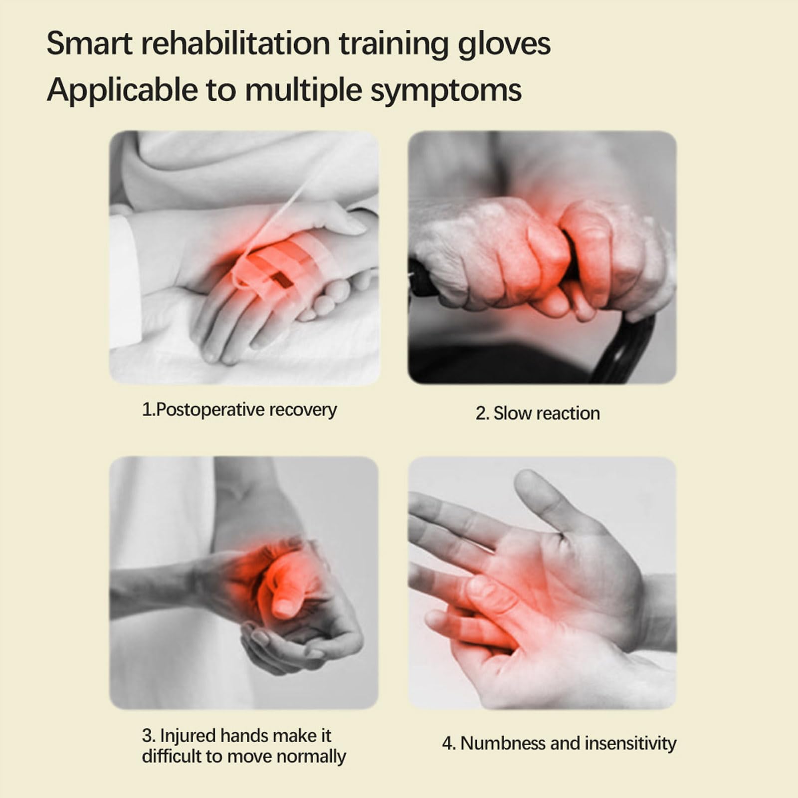 Guantes de Tratamiento de Rehabilitación,Equipo Recuperación Mano,Guantes Robóticos de Rehabilitación,para Pacientes con Parálisis Cerebral,Artritis,Accidente Cerebrova(Size:S,Color:Derecha)