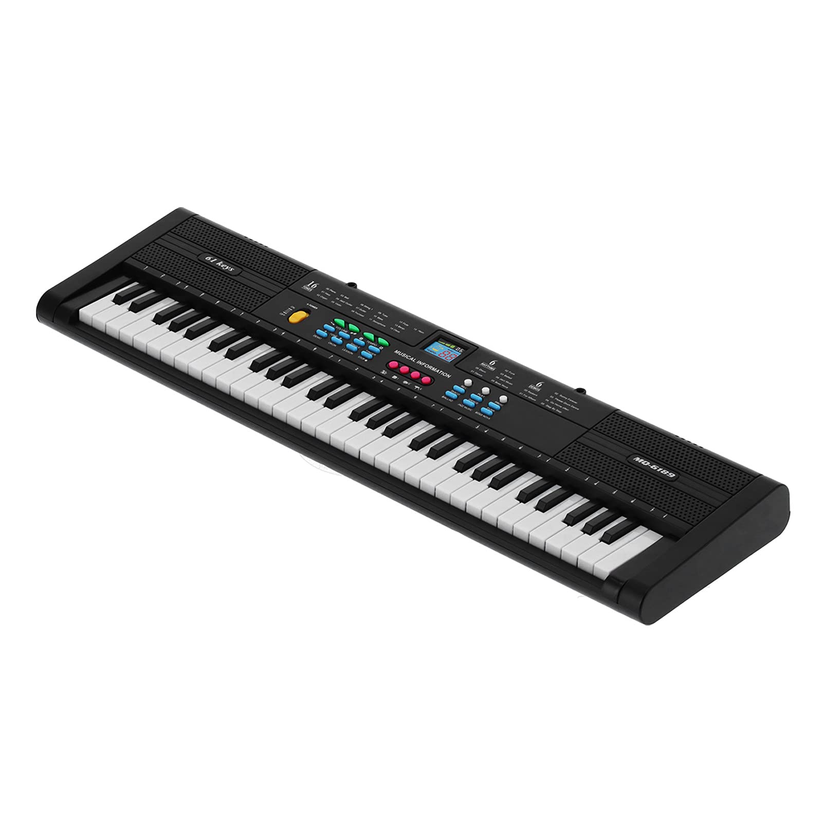 RiToEasysports Wielofunkcyjny Elektryczny Instrument Klawiszowy 61 Klawiszy z Mikrofonem Kablowym USB dla Początkujących i Dzieci