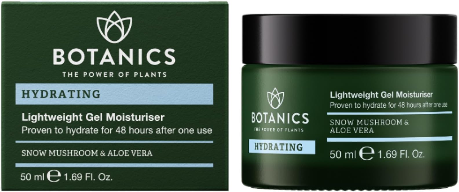 Lightweight & Hydrating Face Moisturizer for Women & Men - Gel Facial Moisturizer for Dry Skin - Enriched with Snow Mushroom & Aloe Vera - Vegan & Cruelty-Free 48-Hour Hydration (1.69 Fl Oz)