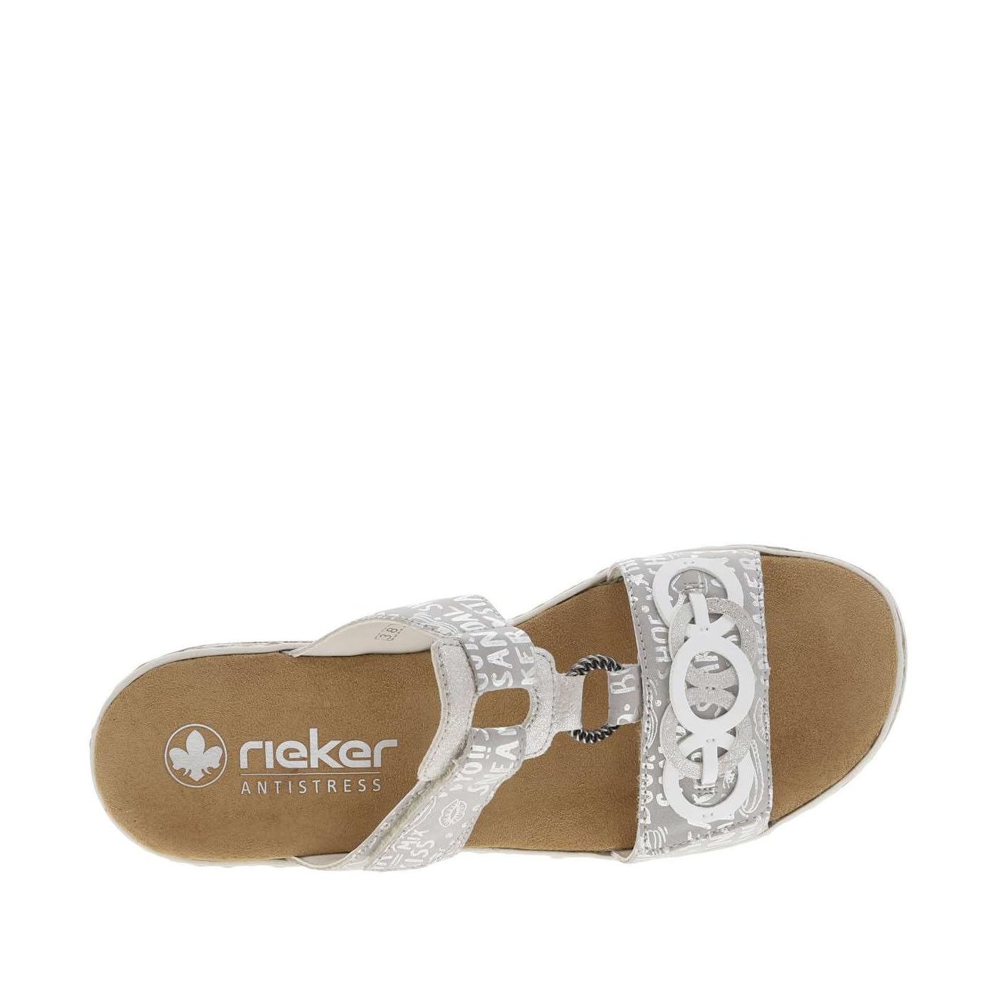 Rieker Pantolette Blu Finta Pelle