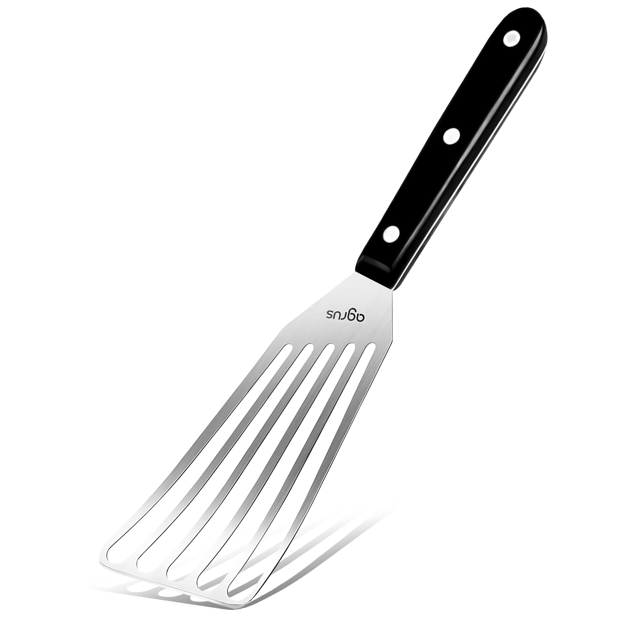 AGRUS Fish Spatula Stainless Steel, Size 11 inch, Blade 6.5 inch, Plastic Handle, Flexible Metal, Angled Slotted Turner