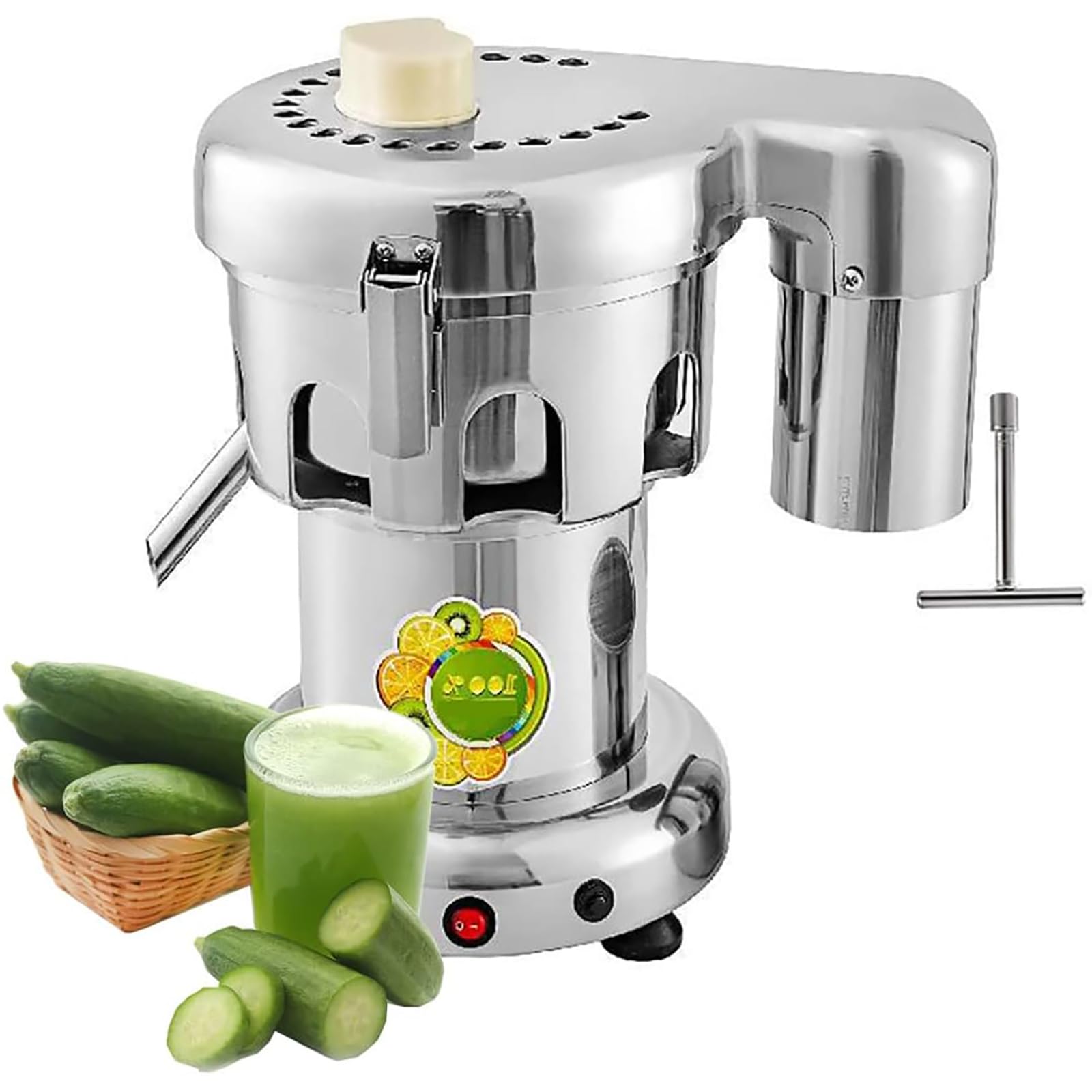 Extracteur de jus commercial, centrifuge haute puissance avec grande goulotte d'alimentation pour un jus efficace dans les magasins de jus et les restaurants