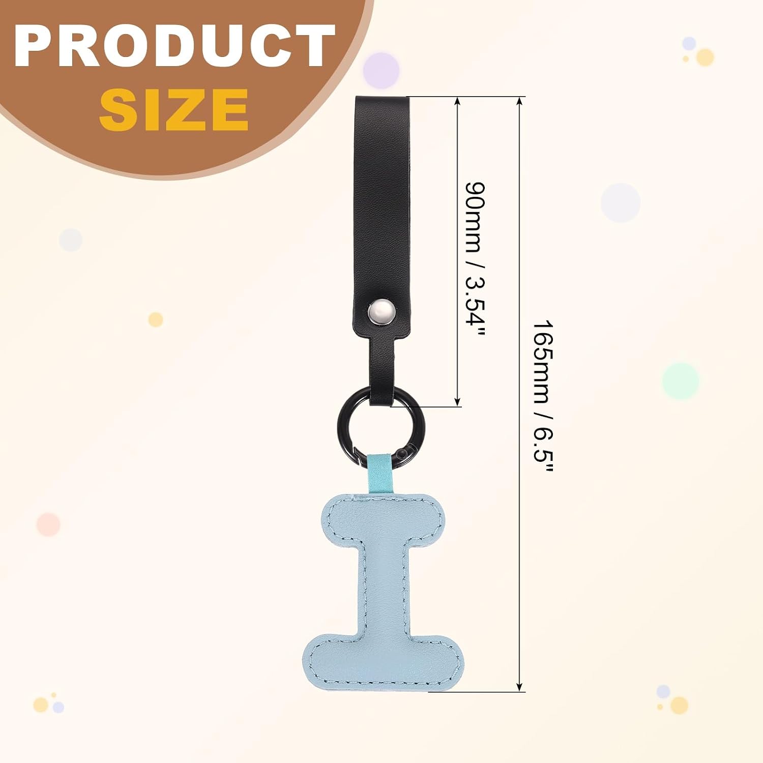 PATIKIL Initial Letter Keychain, PU Leather Key Chains Women Cute Short Lanyard Bag Charm image 2