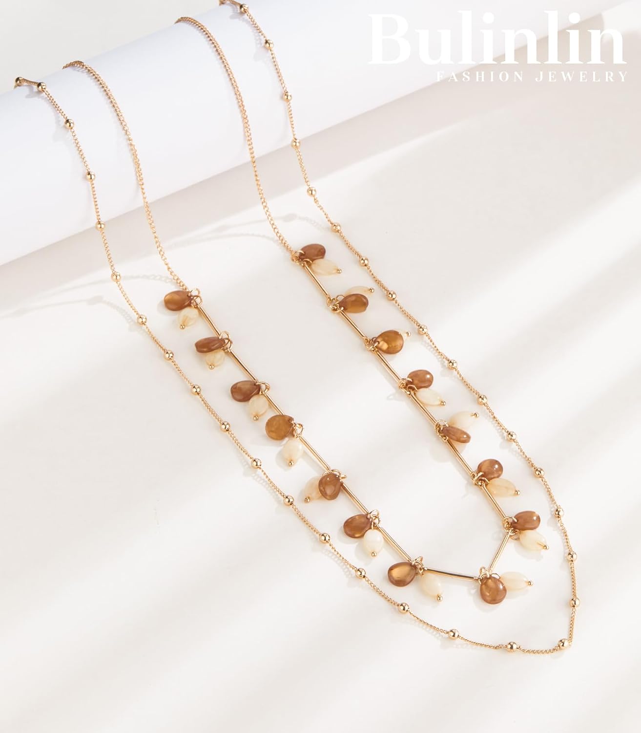 BULINLIN Layered Long Necklaces for Women Long Beaded Chain Necklace CostumeJewelry Mothers Day Gifts for Mom - Image 5