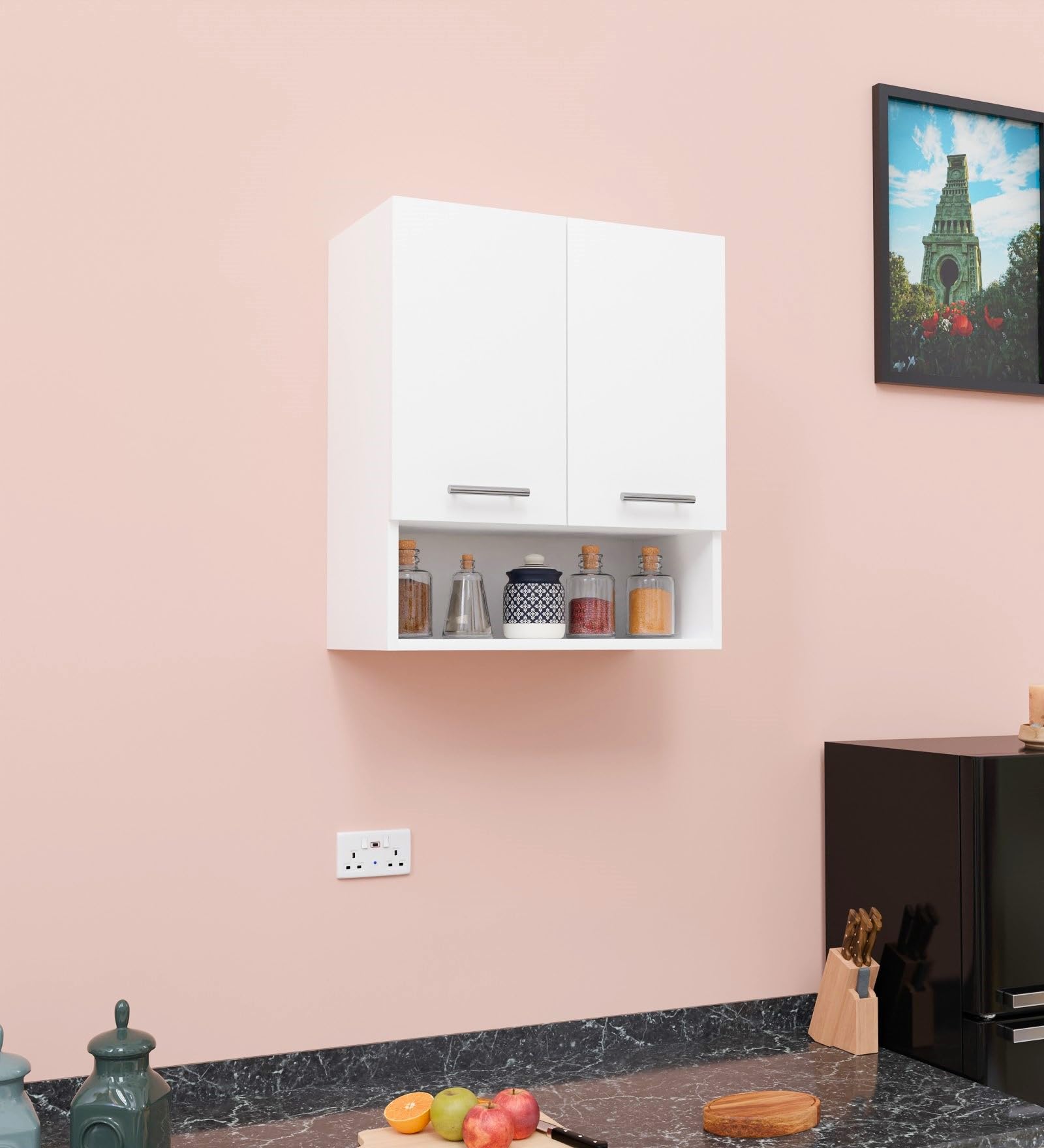 SPYDER CRAFT Engineered Wood Matte Finish Ea125 Wall Mounted Kitchen Cabinet Multi-Purpose Cabinet for Kitchen |Pantry and Bathroom Organizer Color: White || Assembly -DIY (Do-It-Yourself)-picture-22