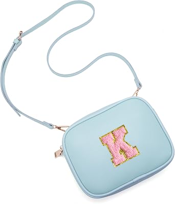 Viverte Birthday Gifts for 4 5 6 7 8 9 10 11 12 13 Year Old Girls Initial PU Leather Crossbody Bags for Girls