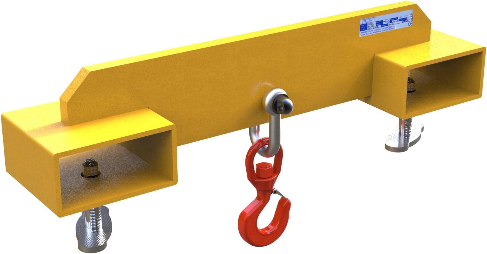 Lifting Safety Cont. FMHA-5.0-BP Forklift Truck Adjustable Hook Attachment, Big Pockets, 5000 kg