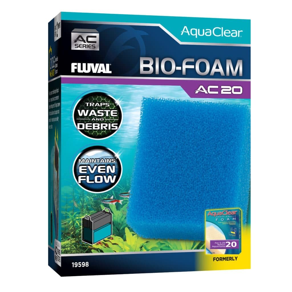 Fluval Bio-Foam Blue for Aquarium Filter Backpack AquaClear AC20, Pack of 1