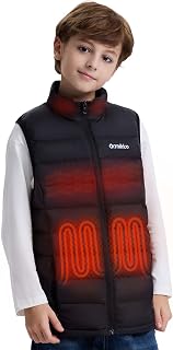 Kids Heated Vest with Battery Pack - 7.4V Rechargeable Lightweight Heated Vest, Boys Girls Electric Heated Coat (US, Alpha, Medium, Regular, Dray Gray)
