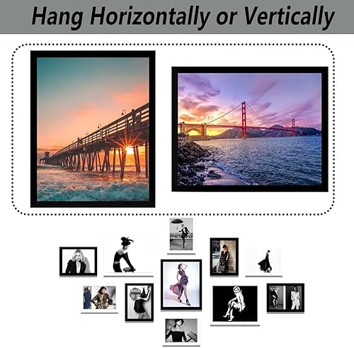 Miniatura 4 de RUN HELIX Marco de Fotos A3 Negro para Colgar en la Pared, Montaje en Pared Horizontal o Verticalmente, Marco de Fotos de Póster de Galería de Pared